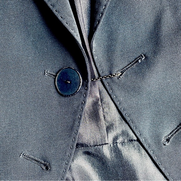 JEAN PAUL GAULTIER FEMME WOOL PLEATED SINGLE BREASTED VINTAGE BLAZER Black 6 - Picture 5 of 13